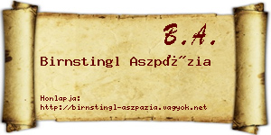 Birnstingl Aszpázia névjegykártya